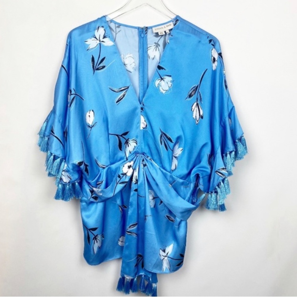 Sachin & Babi Kimono Top Little Boy Blue Falling Amelia Top Luxe XS
